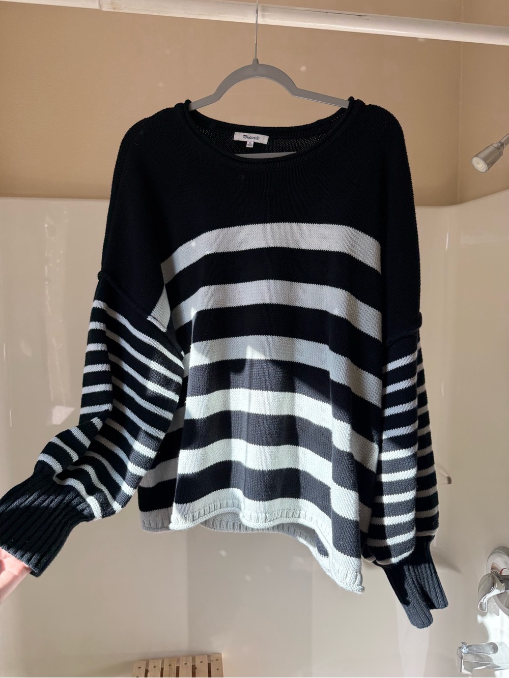 Madewell Black and White cotton sweater